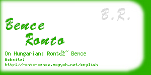 bence ronto business card